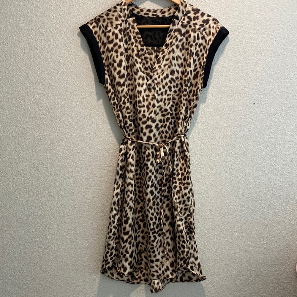 Zara animal print satin dress